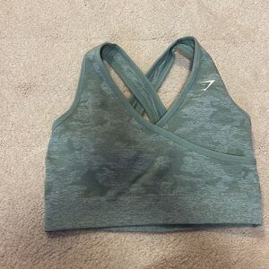 Gymshark Green Camo Cross Sports Bra Size Medium